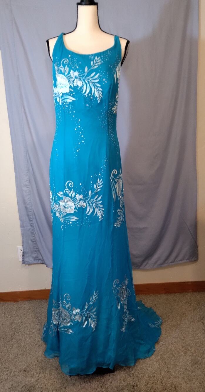 Avanti Beaded Silk Gown